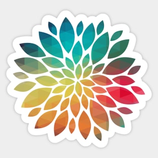 Rainbow abstract flower design 06 Sticker